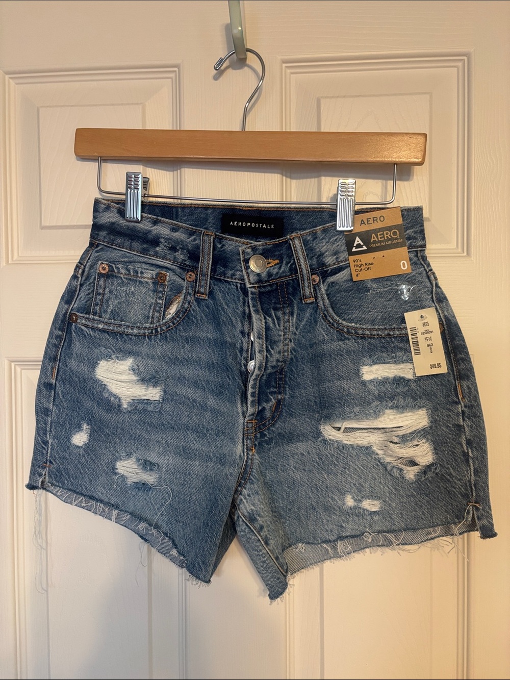 Aeropostale Women's Distressed Dark Blue Denim Shorts